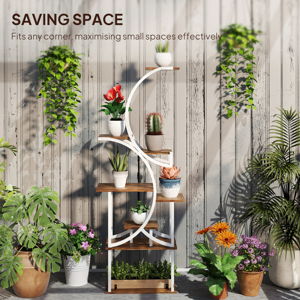 8 Tier Plant Stand Indoor, 62" Tall Plant Shelf,
