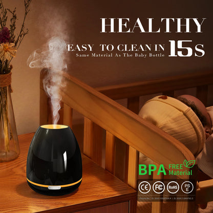10 Oz Aromatherapy Diffuser, 2 Colors, Cool Mist Air Humidifier, Essential Oils Diffuser with 7 Colors Light