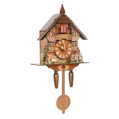 Vintage Wooden Cuckoo Wall Clock with Bird Chime, 25*10*50cm, AA Battery Needed....