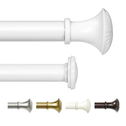 1 Set 5/8 Inch Diameter Heavy-Duty Curtain Rod, Telescoping, 5 Colors, 3 Sizes......