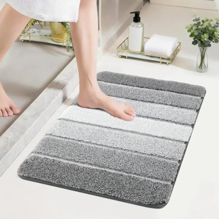 Bathroom Rugs 24x17, Soft Absorbent, Non-Slip Rubber Backing, Machine Washable