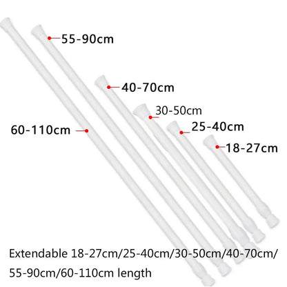 18-14.3 in, Spring Loaded Extendable Curtin Rod, Telescopic, 5 sizes....