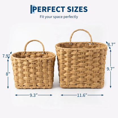 Set Of 2 Handwoven Wicker Baskets