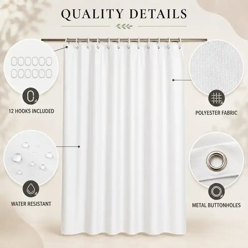 New in 2026 Fall Golden Leaves Woodland Shower Curtain, 2 Sizes, Waterproof