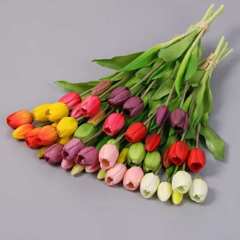 5pcs Artificial Flowers Soft Tulip  Real Touch