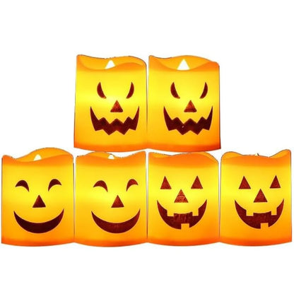 Halloween decoration, flameless candles made of plastic and LED, flickering light