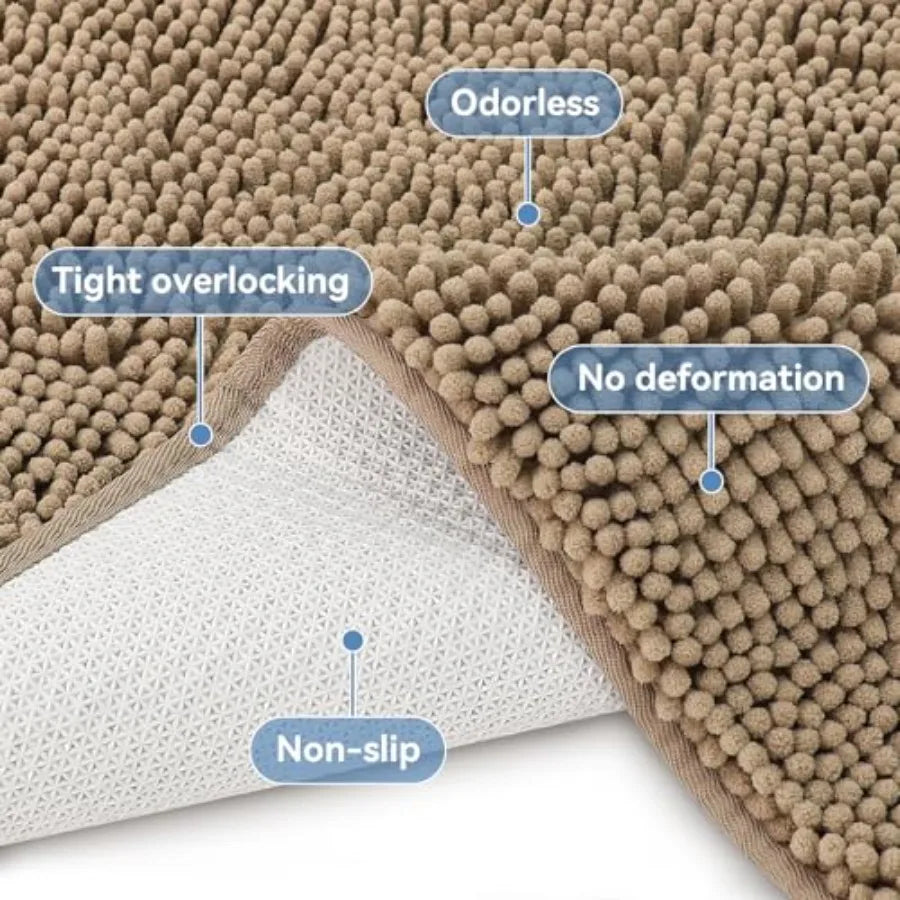 Rugs, Bath Mats, Non Slip with Rubber Backing, Machine Washable
