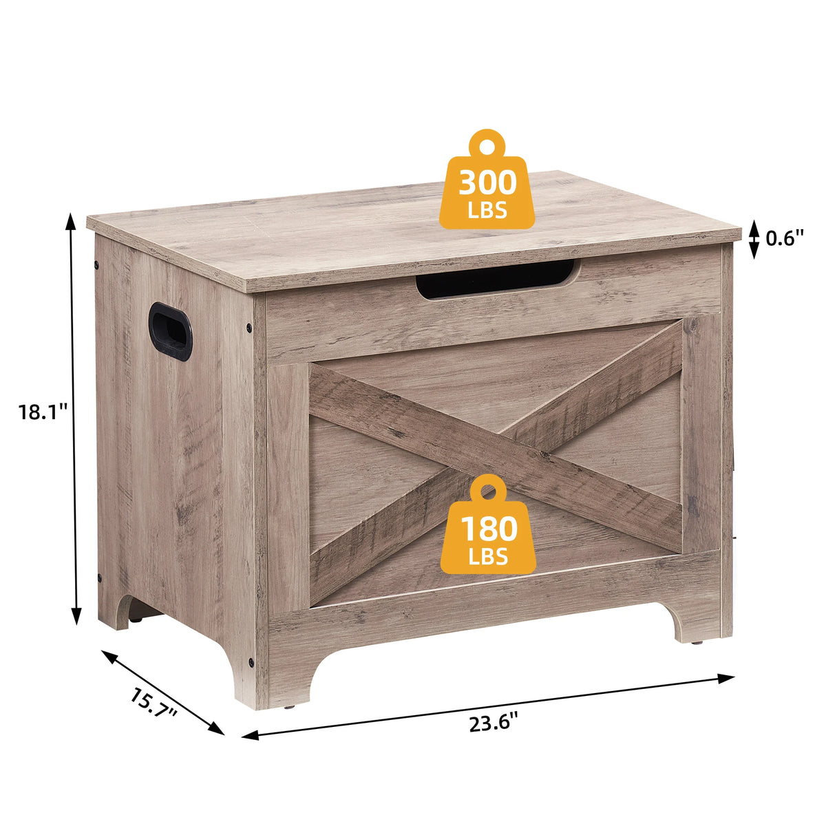 Storage Bench Storage Chest with 2 Safety Hinges Wooden