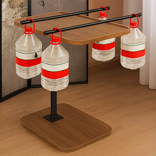 Adjustable Height End Table with Anti-Slip Groove Lip, Carbon Steel Frame