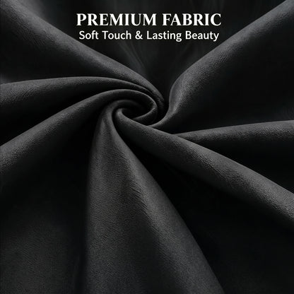 Black 4 Panels, Grommet Top Curtain, Blackout Waterproof Black Inside Coating for Bedroom Living Room, 6 Sizes......