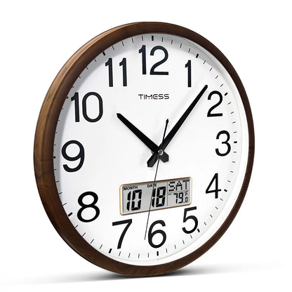 13-inch Wood Grain Wall Clock, Perpetual Calendar, 8 Colors, AA Battery Needed.....