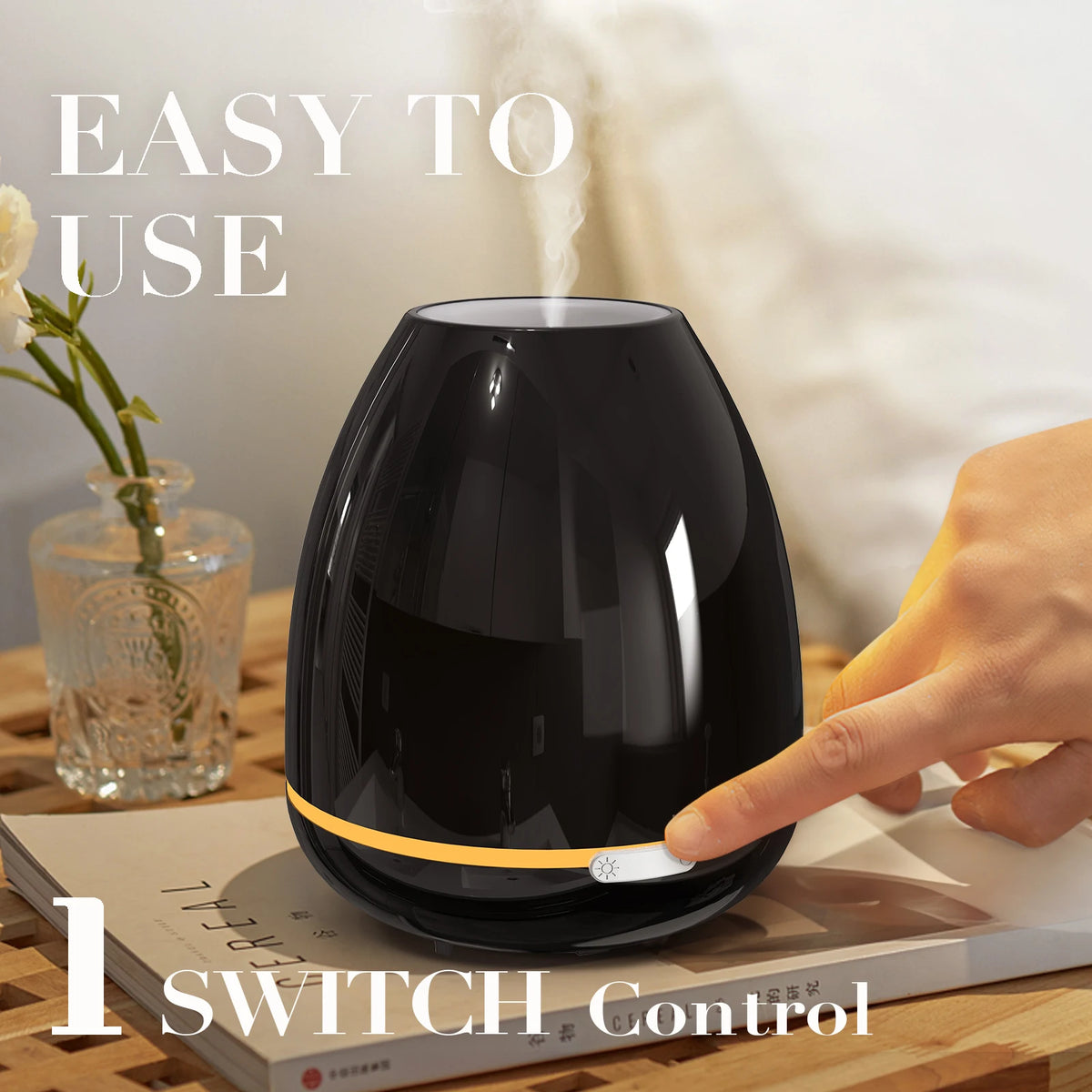 10 Oz Aromatherapy Diffuser, 2 Colors, Cool Mist Air Humidifier, Essential Oils Diffuser with 7 Colors Light