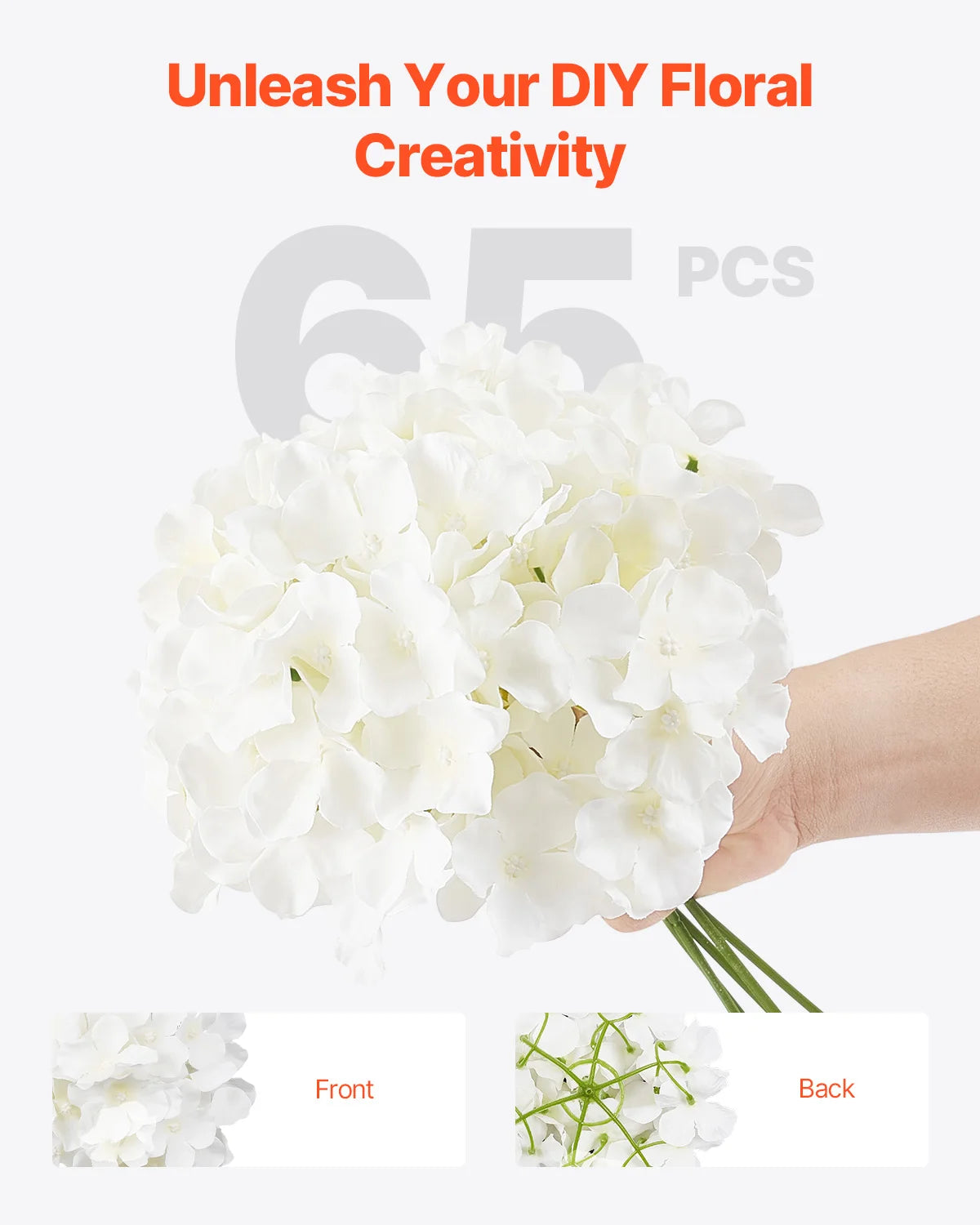 Artificial Flowers Real Looking White Silk Hydrangea Bulk