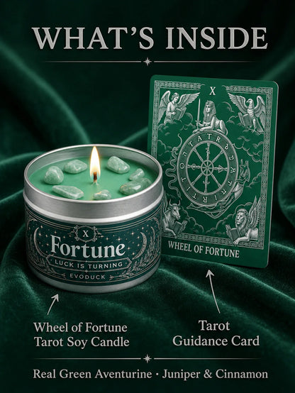 3/2/1 Sets Fortune Tarot Candle with Green Crystal Stones, Green Wax Scented, for Meditation, 3 Oz.