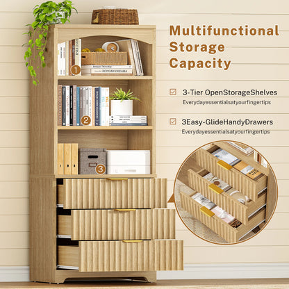 Tall Bookshelf, Bookshelves  with Drawers