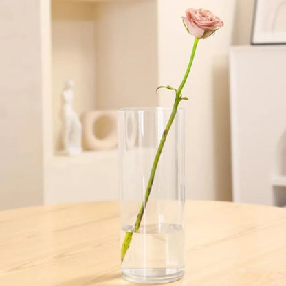 Flower Vase Acrylic Cylinder, 7.86" Tall Clear Vase