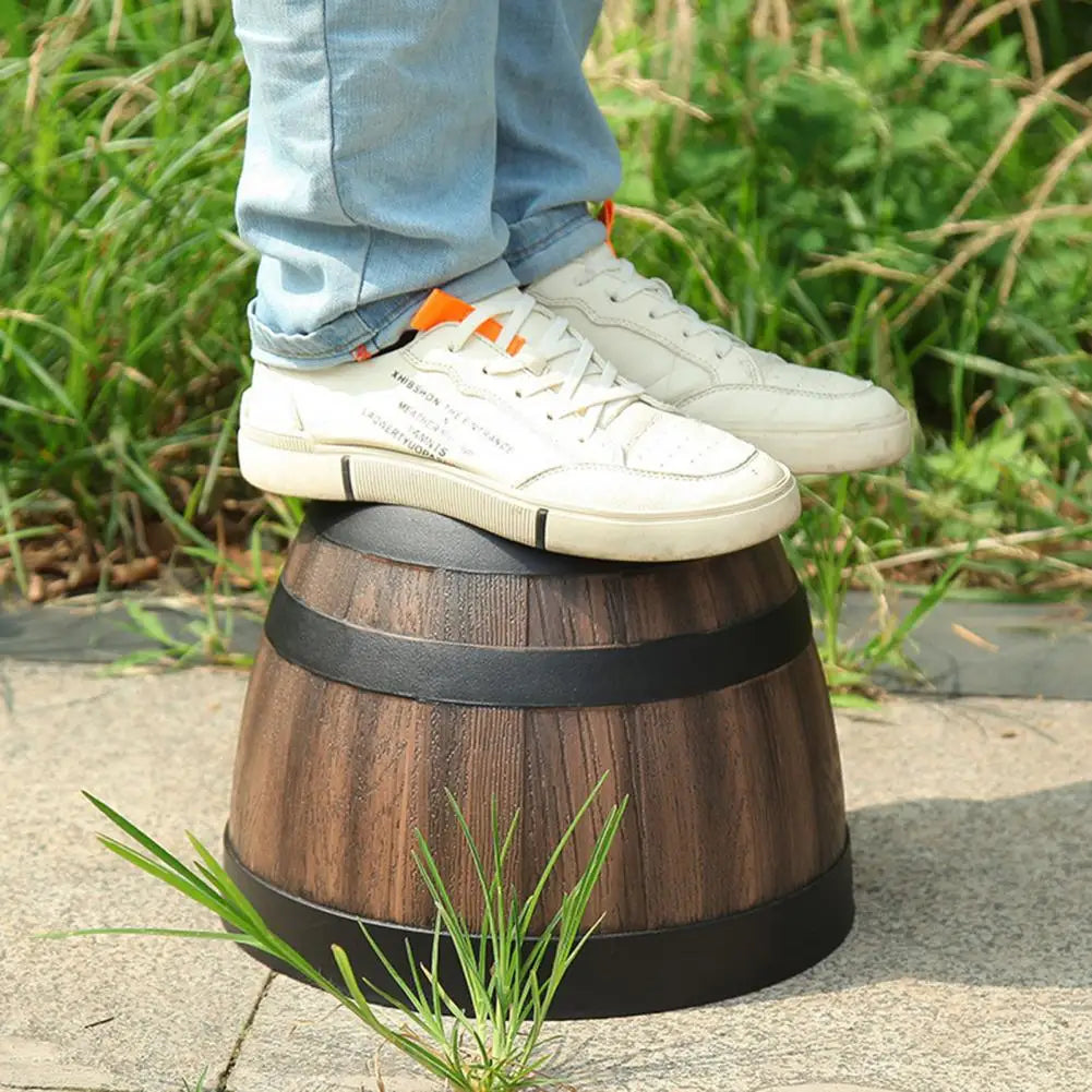 Rustic Whiskey Barrel Planter, Wooden Plastic Flower Pot with Drainage Holes....