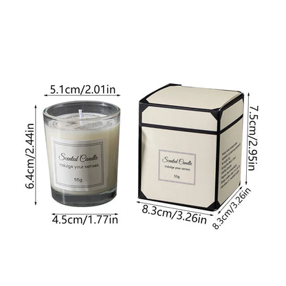 Candle Premium Gift Box Glass Handmade Soy Wax Smokeless, 6 Colors...