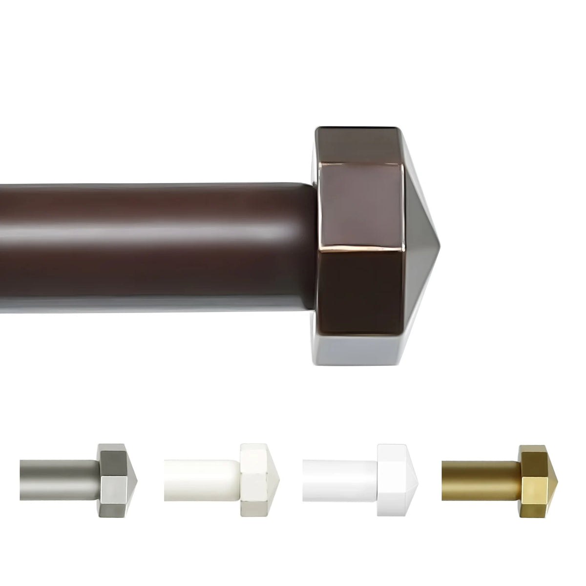 5/8 Inch Diameter Single Window Drapery Curtain Rod Set 5 Colors, 28 to 120 Inches.....