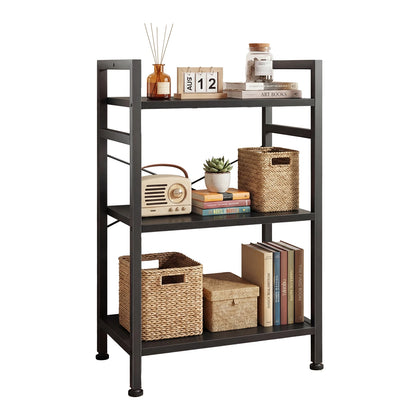 3 Tiers Wooden Bookshelf, Standing Sturdy, Adjustable Feet....