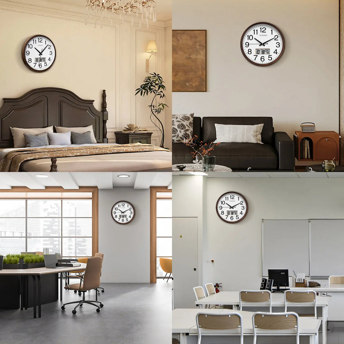 13-inch Wood Grain Wall Clock, Perpetual Calendar, 8 Colors, AA Battery Needed.....