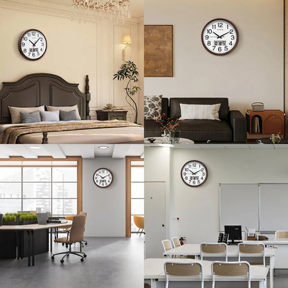 13-inch Wood Grain Wall Clock, Perpetual Calendar, 8 Colors, AA Battery Needed.....