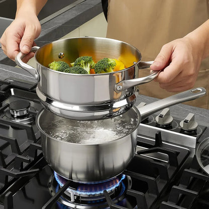 10 Piece Stainless Steel Kitchen Cookware Set....