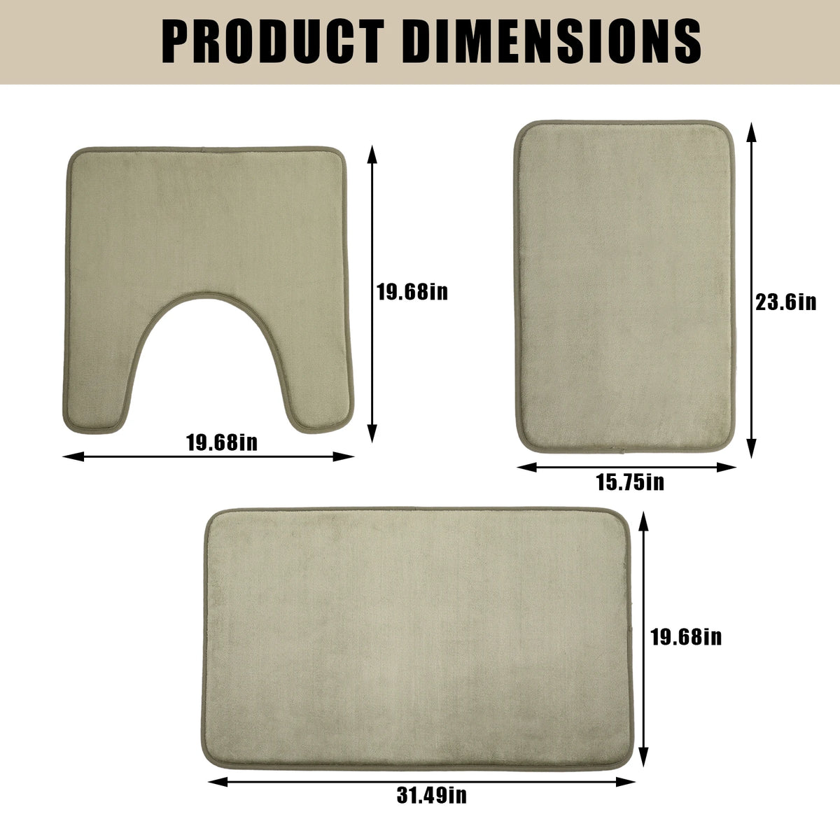3-Piece Microfiber Bath Rug Set, Soft Non-Slip Washable....