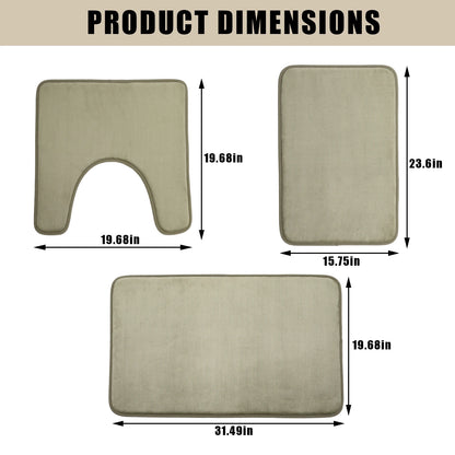 3-Piece Microfiber Bath Rug Set, Soft Non-Slip Washable....