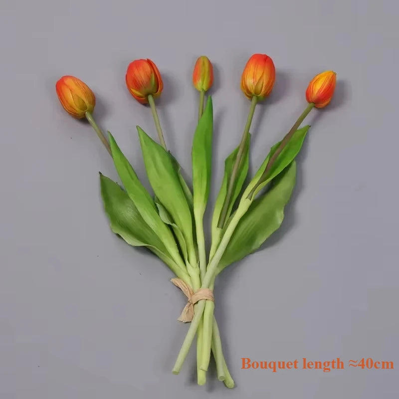 5pcs Artificial Flowers Soft Tulip  Real Touch