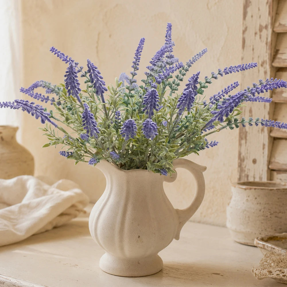 6 Bundles Artificial Lavender Flowers UV-Resistant