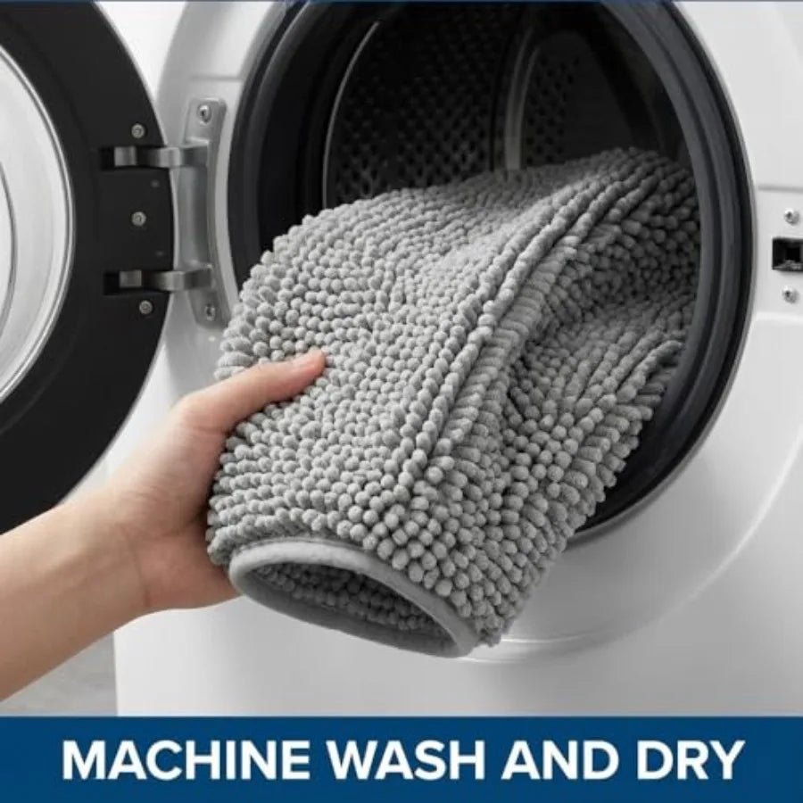 Bathroom Rugs Sets 2 Pc, Absorbent Chenille Bath Mats Non Slip Backing.....