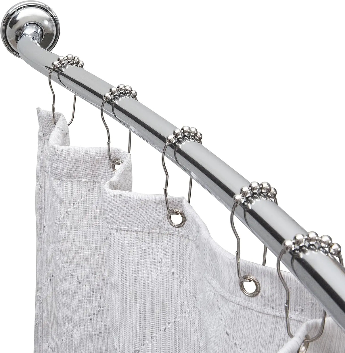 Adjustable Curved Shower Rod 42-72in Chrome No Hooks.......