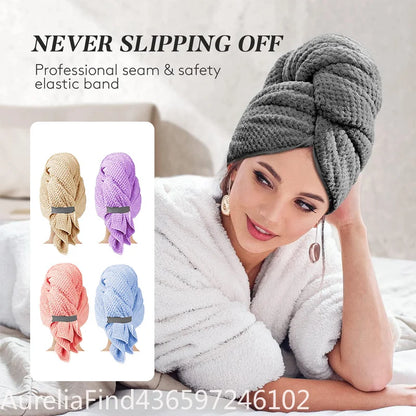 24x40 Inch 6 Colors, Microfiber Quick Dry Hair Towel, Very Absorbent & Soft, with Elastic Band....