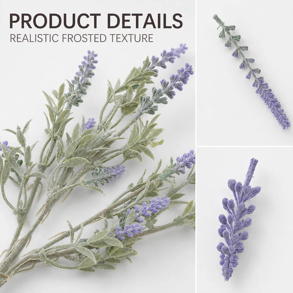6 Bundles Artificial Lavender Flowers UV-Resistant