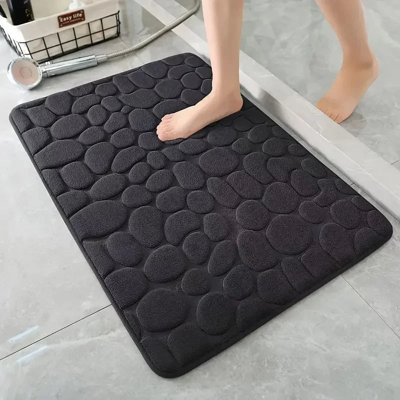Non Slip Bathroom Mat Cobblestone Pattern, Absorbent, Machine Washable.....