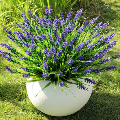 8/16-Pieces Real Touch Lavender Artificial Flower , UV-Resistant for Outdoor