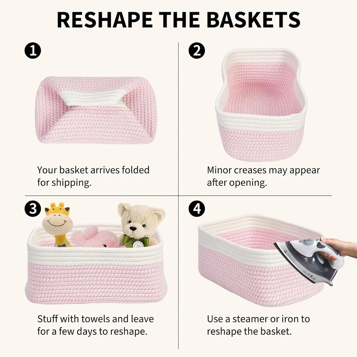 Set Of 3 Soft Cotton Rope Woven Storage Baskets ....