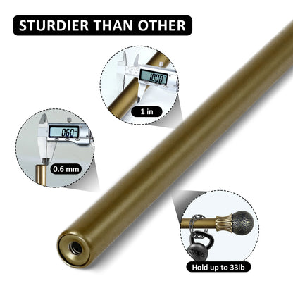 Heavy Duty Adjustable Curtain Rod Set, 1" Diameter Single Window Drapery Rod , 28 to 120 Inches, 2 Colors.....