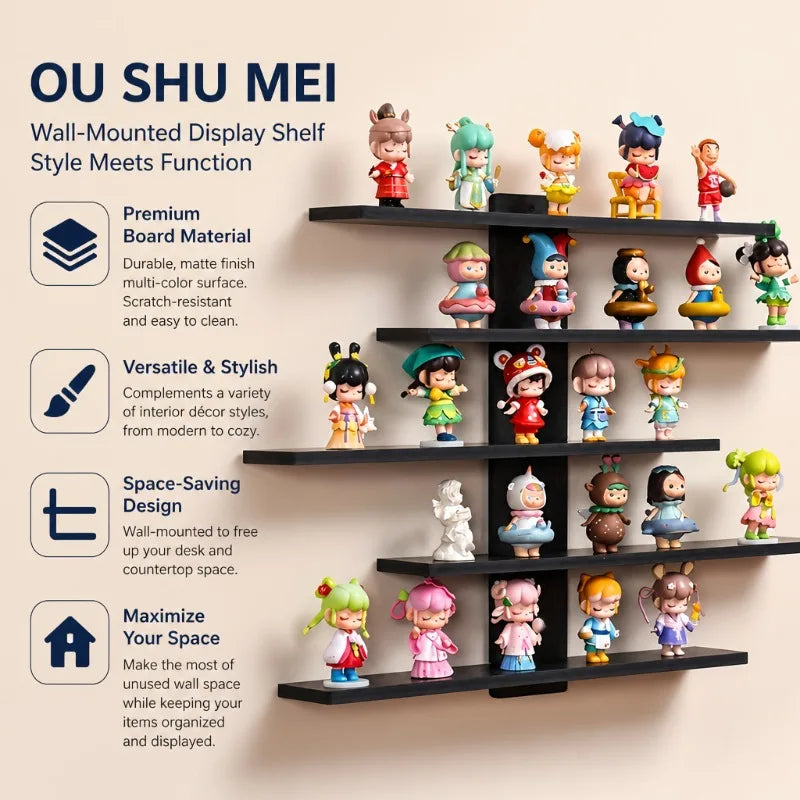 10-piece Plastic set of floating wall racks, multi-tiered
