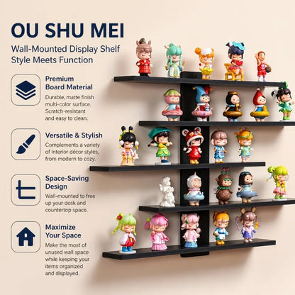 10-piece Plastic set of floating wall racks, multi-tiered