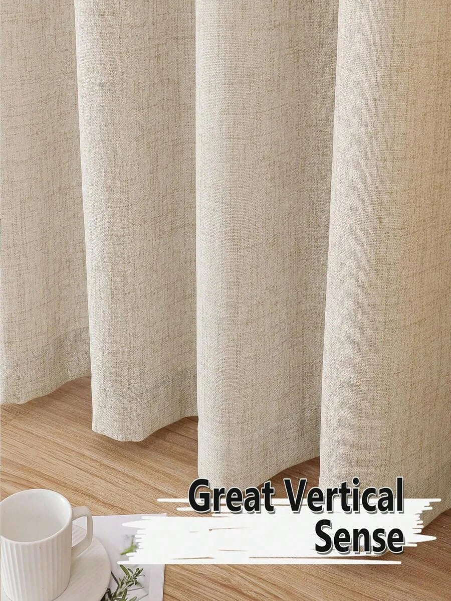Natural Beige Blackout Curtains 2 Sizes 84 Inch 96 Inch Length 2 Panels Set for Living Room Bedroom Grommet Top....