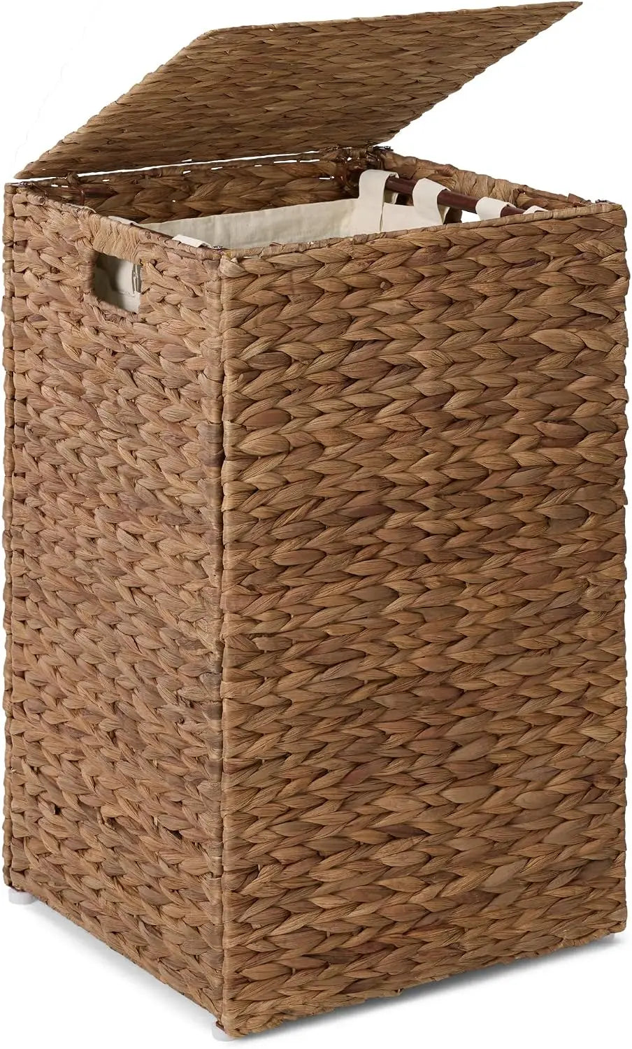 Small Laundry Hamper with Lid, Natural Handwoven, W/Removeable & Washable Liner Bag, P, 18 Gallon, 2 Colors....
