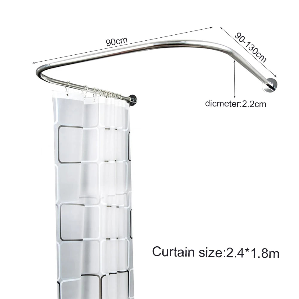 Stainless Steel U-Shaped Shower Curtain Rod Set, Retractable.....
