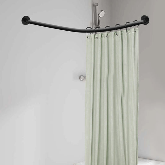 Stainless Steel Shower Curtain Rail L Shape, Telescopic Rod with Shower Curtain Rings.....