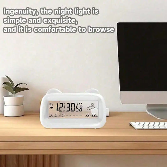 LCD Digital Alarm Clock, Battery Powered, 3 Colors