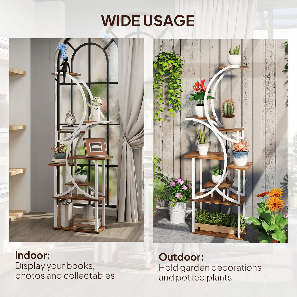 8 Tier Plant Stand Indoor, 62" Tall Plant Shelf,