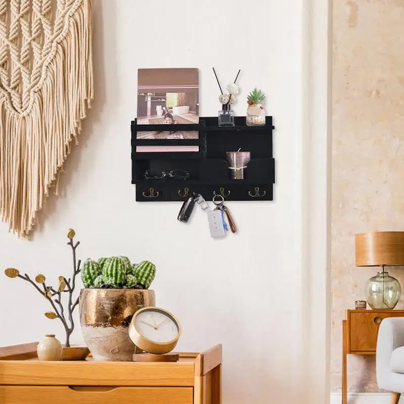Wooden Hangable Rack With Hooks
