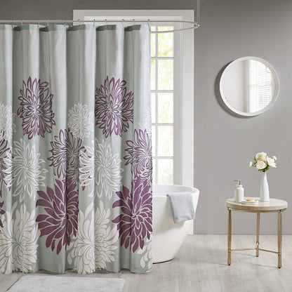 Printed Floral Shower Curtain Waterproof Mildew Resistant Quick Dry Machine Washable Grommet Hook Ring Liner Rustproof HQ YS
