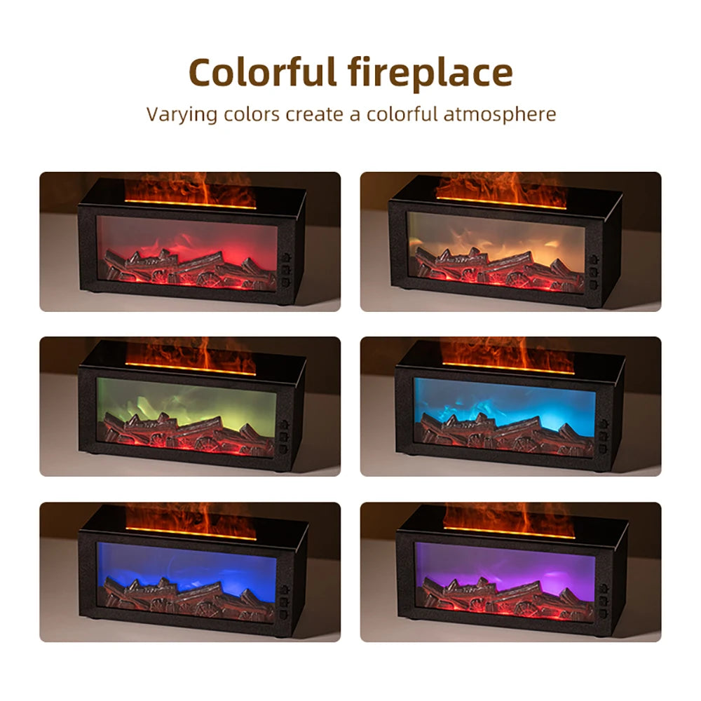 10 Oz. Flame Effect Humidifier & Diffuser, with Remote & Timer, Auto Shut Off, Realistic 6 Color Fireplace.....